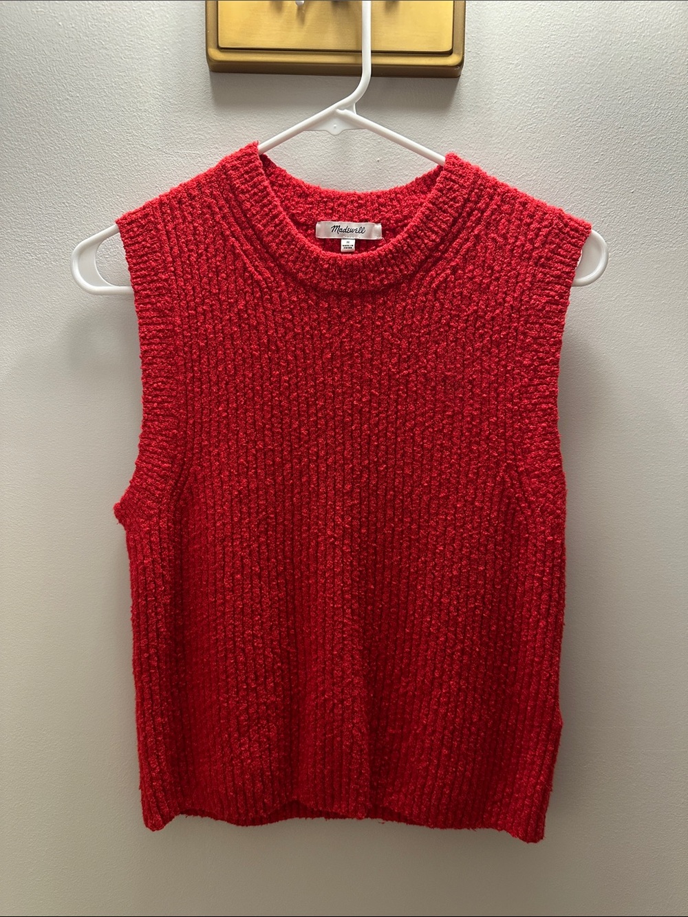 Madewell Bright Red Sleeveless Turtleneck Sweater Vest